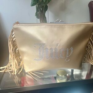 Juicy Couture Gold Cosmetic Bag with Fringe